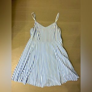 Old Navy White & Blue Striped Fit & Flare Sleeveless Cami Dress
